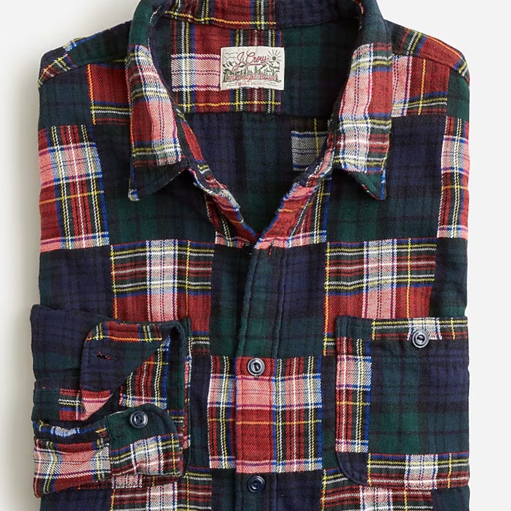 NWT J. Crew Midweight flannel workshirt in patchwork